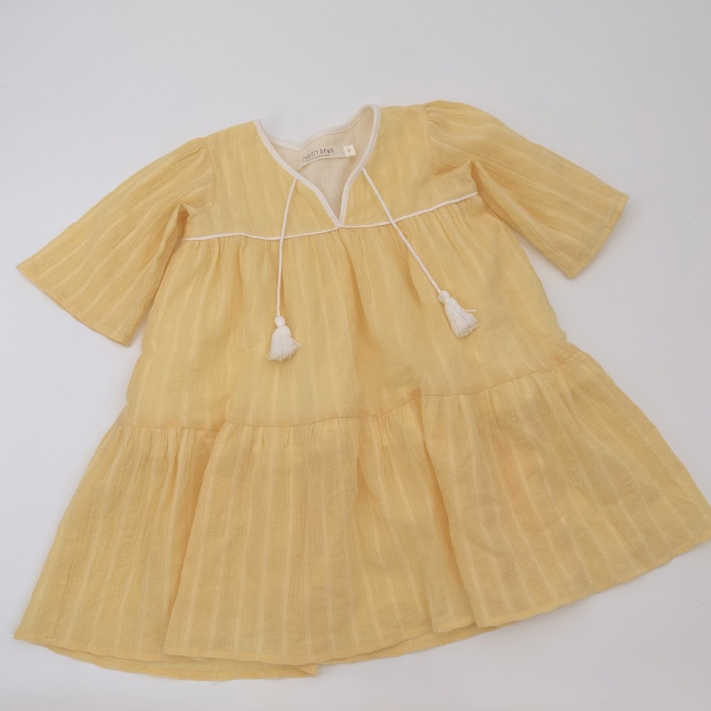 Christy Dawn Paloma Yellow Stripe Swing Dress Girls Toddler Size 2T